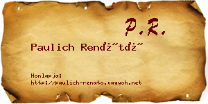 Paulich Renátó névjegykártya